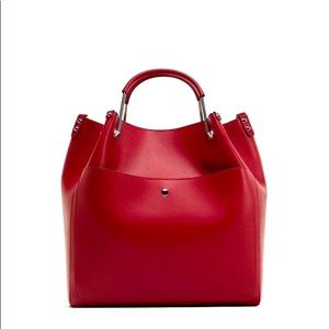 [ZARA] Cranberry Red Tote Bag